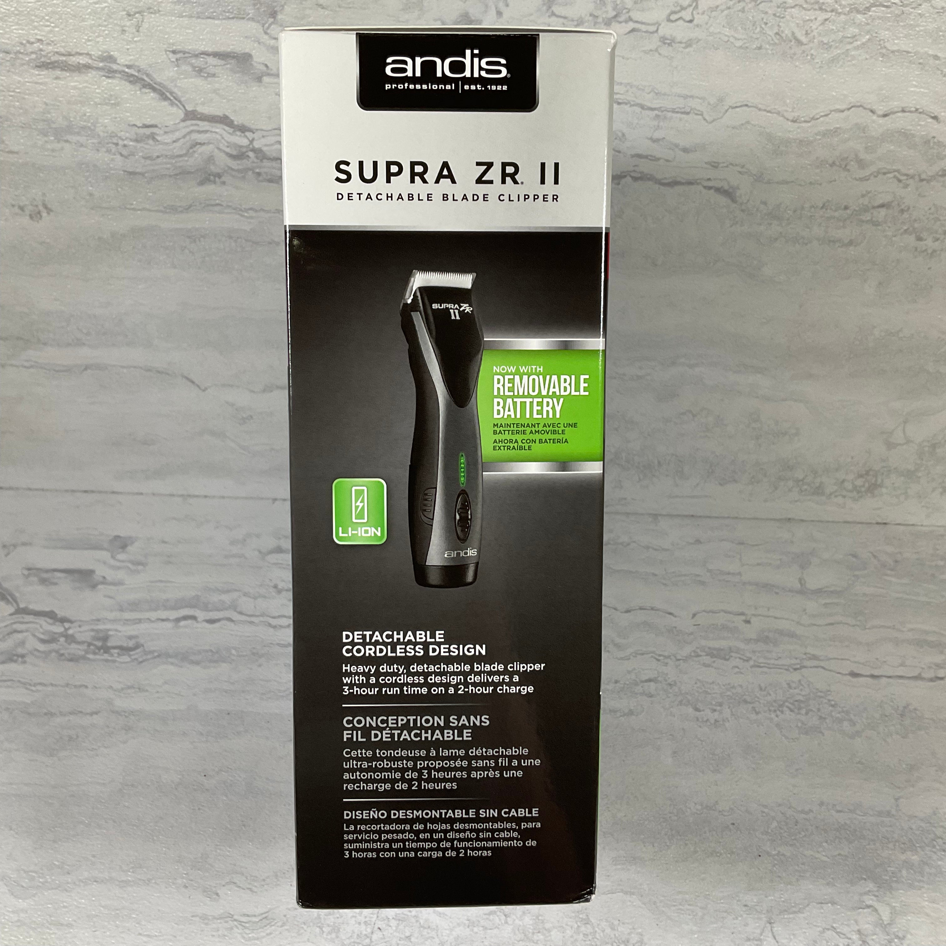 Andis 79005 Supra ZR II Cordless 5-Speed Detachable Blade Clipper (7329379516654)